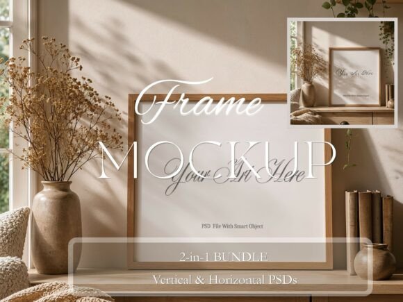 Download Oak Frame Mockup PSD 2 Pack Scandinavian - Frame mockup Collection