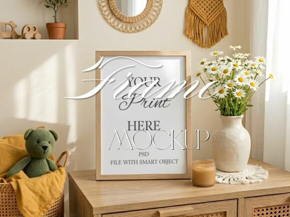 Download Boho Nursery Frame Mockup Kids Room PSD - Frame mockup Collection